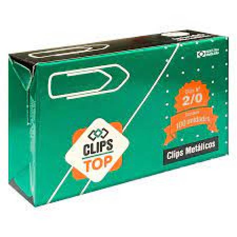 CLIPS 2/0 cx. c/ 100 Unid. - TOP  Clips New - Top