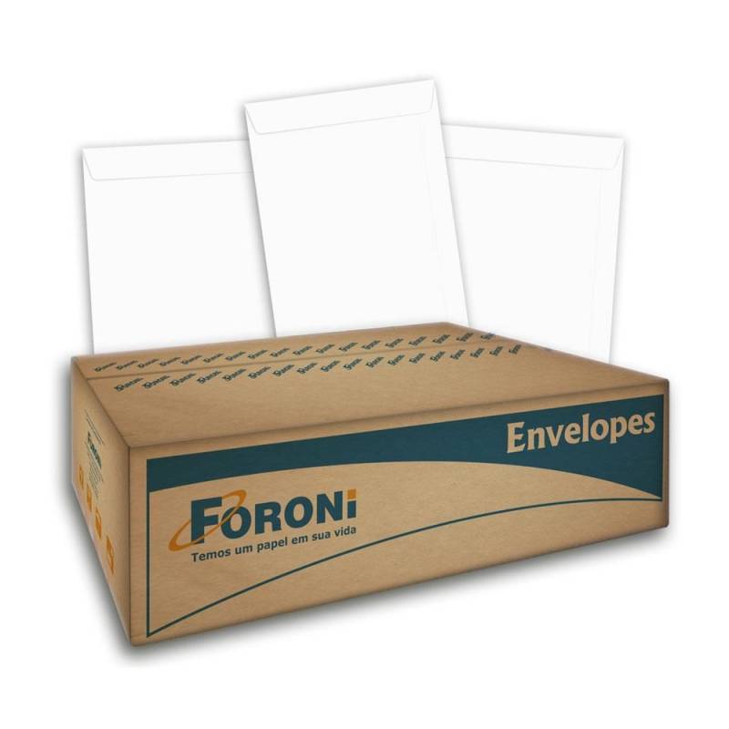 ENVELOPE SACO BRANCO 162x229mm CX. C/ 100 Unid. - FORONI FORONI