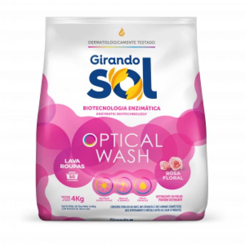 LAVA ROUPAS EM PÓ 4kg ROSA FLORAL - GIRANDO SOL  GIRANDO SOL