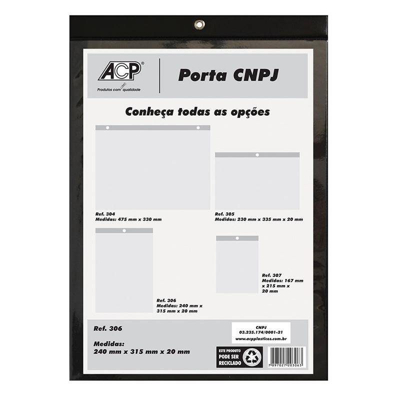 PORTA CNPJ 240mmx315mmx20mm PRETO - ACP ACP