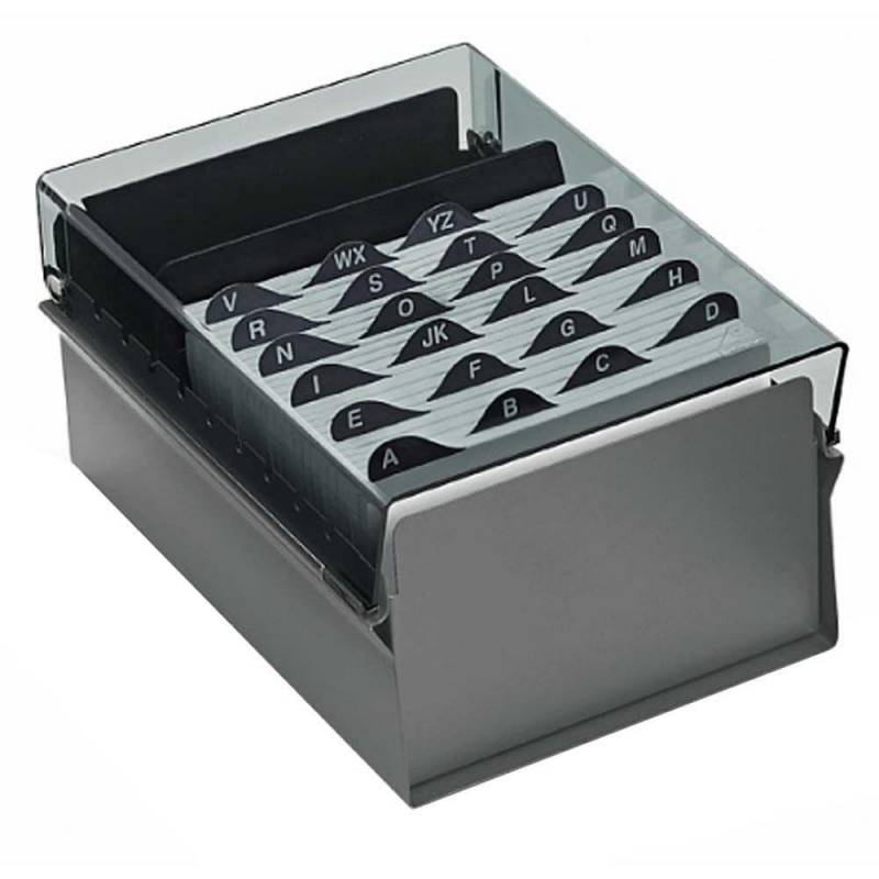 FICHÁRIO ACRÍLICO FUMÊ 4X6 S/ ÍNDICE BASE AÇO - ACRIMET ACRIMET