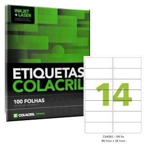 ETIQUETA ADESIVA A4 99,1mmx38,1mm C/ 100Fls CA4363 - COLACRIL