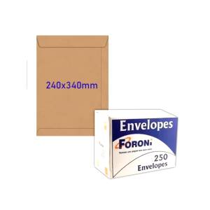 ENVELOPE SACO KRAFT 240x340mm CX. C/ 250 Unid. - FORONI