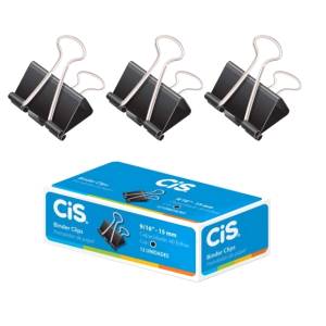 PRENDEDOR DE PAPEL 15mm C/ 12 Unid. PRETO - CIS SERTIC