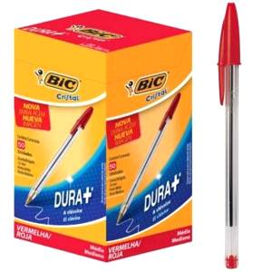 CANETA ESFEROGRÁFICA CRISTAL VERMELHA C/ 50 Unid. - BIC